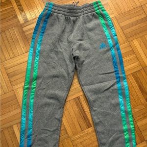 Boys Adidas Youth Sweatpants blur green ombré triple stripe- 10/12